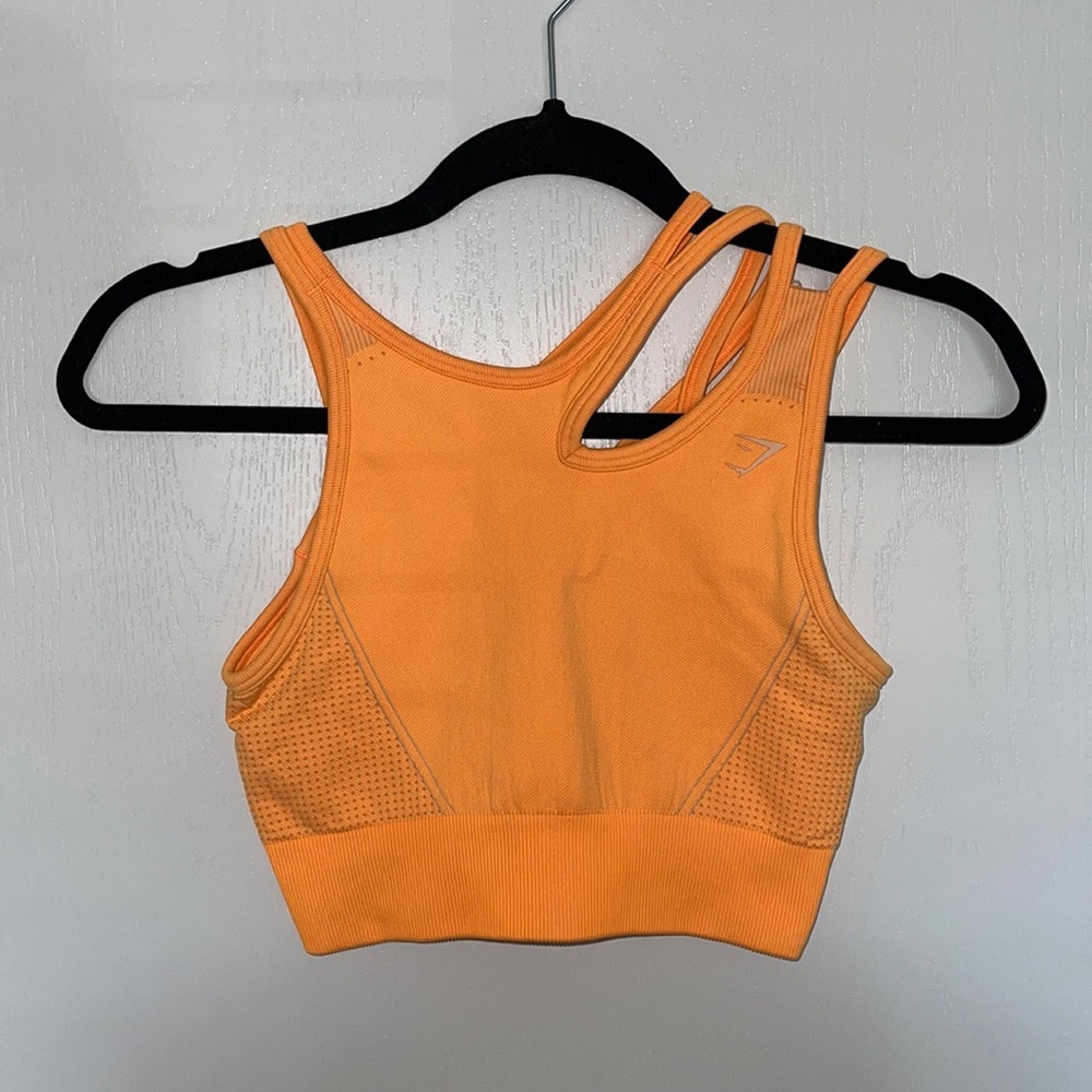 Orange Asymmetric Gymshark Sports Bra